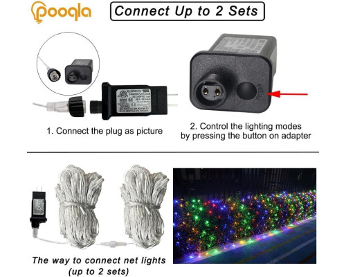 Різнокольорова сітчаста гірлянда для вулиці Pooqla 450х150см