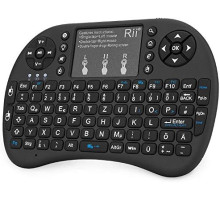 Міні-бездротова клавіатура Rii Mini i8+ Black з підсвічуванням та сенсорною панеллю Multitouch