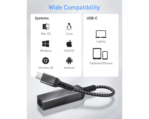 Адаптер Maxonar USB C - Ethernet
