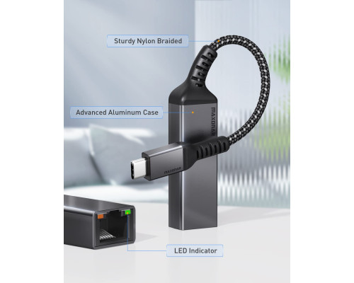 Адаптер Maxonar USB C - Ethernet