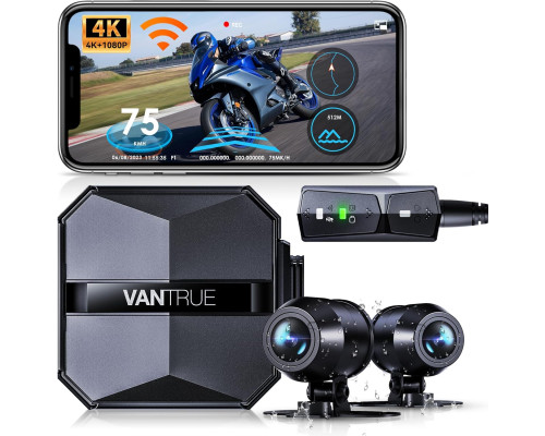 Відеореєстратор Vantrue F1 4K для мотоциклів (передня та задня камера)