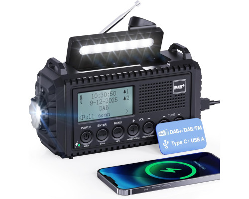 Радіоприймач Crankradio DAB/FM з акумулятором 5000 мАг