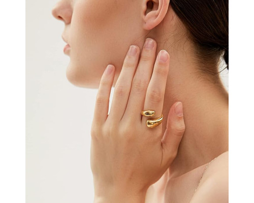 Масивні каблучки YADUDA з товстим золотим покриттям 18K, розмір 8