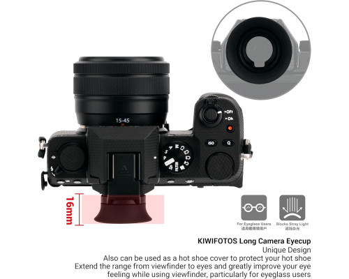 Силіконовий подовжений наглазник Kiwifotos для бездзеркальної камери Fuji Fujifilm X-S20 X200 X200