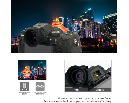 Силіконовий подовжений наглазник Kiwifotos для бездзеркальної камери Fuji Fujifilm X-S20 X200 X200