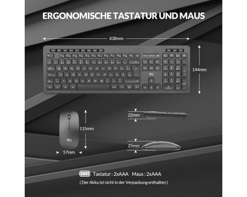 Комплект клавіатури та миші Rii Wireless