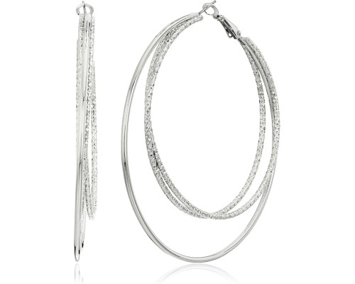 Срібні сережки-кільця Guess