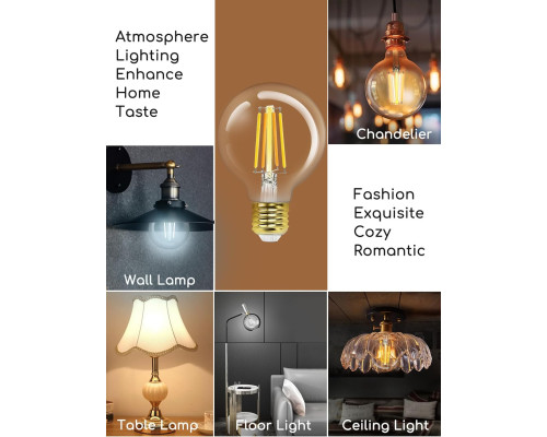 Лампа Aigostar Alexa Vintage Filament Connected, E27 G80 6W Smart
