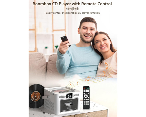 Касетний CD-програвач / бумбокс Jimeng з Bluetooth та акумулятором FM/AUX/Micro SD/USB
