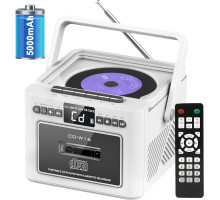 Касетний CD-програвач / бумбокс Jimeng з Bluetooth та акумулятором FM/AUX/Micro SD/USB