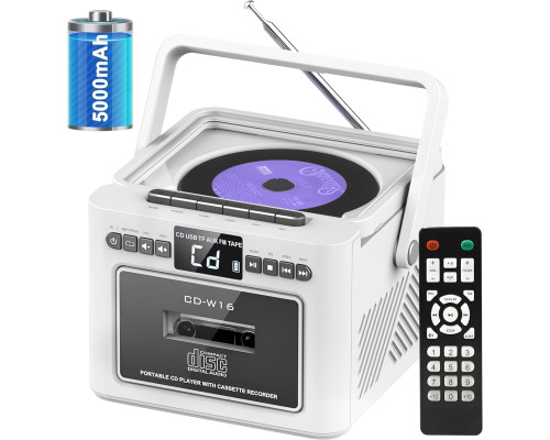 Касетний CD-програвач / бумбокс Jimeng з Bluetooth та акумулятором FM/AUX/Micro SD/USB