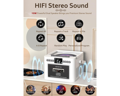 Касетний CD-програвач / бумбокс Jimeng з Bluetooth та акумулятором FM/AUX/Micro SD/USB