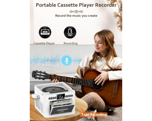 Касетний CD-програвач / бумбокс Jimeng з Bluetooth та акумулятором FM/AUX/Micro SD/USB