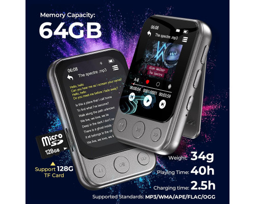MP3-плеєр на 64 ГБ з Bluetooth 5.3