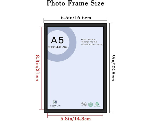 Набір чорних фоторамок A5/21x15 см