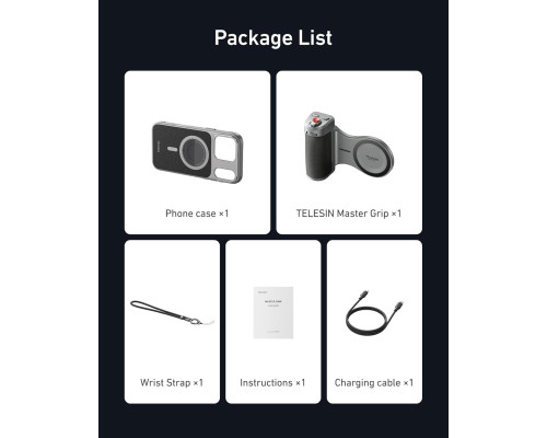 Комплект чохла та тримача для телефону Telesin Master Grip Kit для iPhone 17 Pro