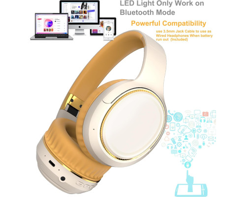 Накладні Bluetooth-навушники ESoundvol LED