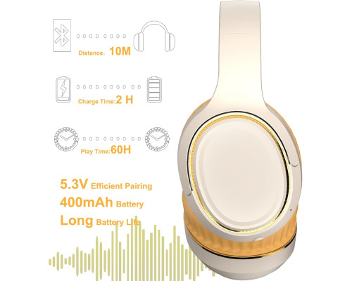 Накладні Bluetooth-навушники ESoundvol LED