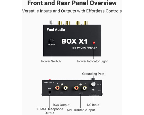 Фонокоректор Fosi Audio Box X1 для MM-програвача вінілових пластинок