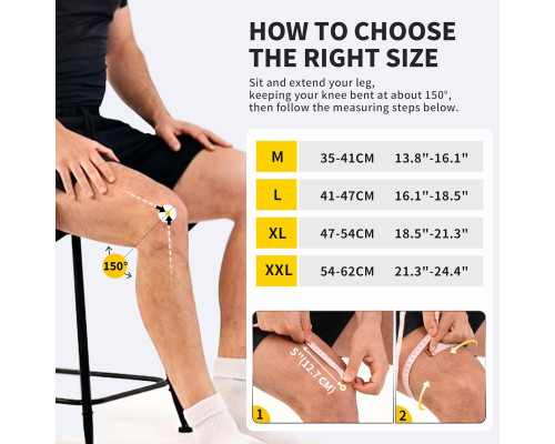 Компресійний бандаж на коліно з бічними стабілізаторами CAMBIVO Knee Support XL (2 шт. в упаковці)