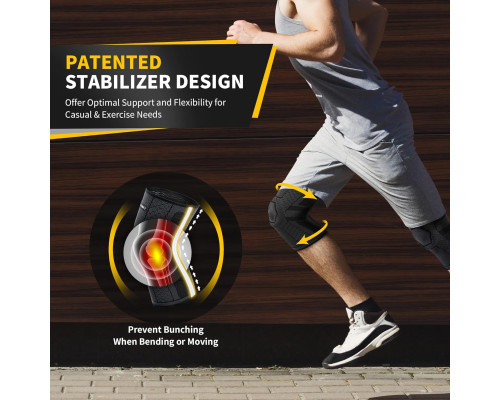 Компресійний бандаж на коліно з бічними стабілізаторами CAMBIVO Knee Support XL (2 шт. в упаковці)
