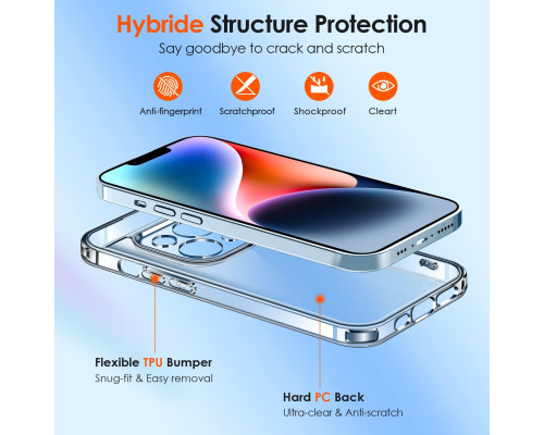 Чохол для iPhone 14 Plus з 2 захисними склом із загартованого скла