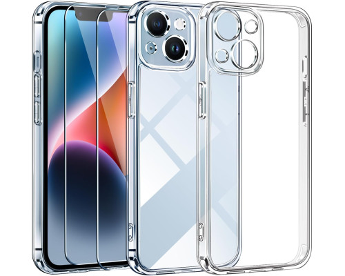 Чохол для iPhone 14 Plus з 2 захисними склом із загартованого скла