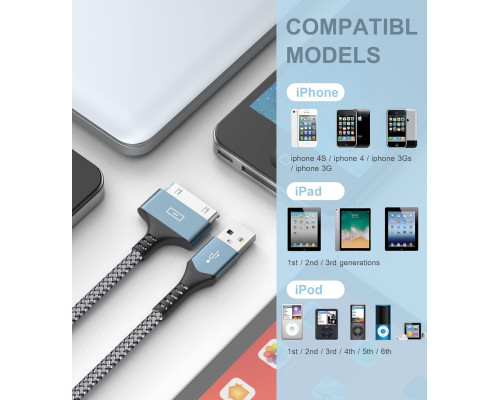 30-контактний USB-кабель для передачі даних і зарядного пристрою для iPhone