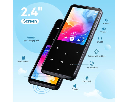 MP3-Плеєр з Bluetooth та вбудованою пам'яттю 64 ГБ AGPTEK