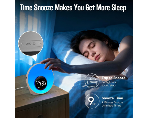 Будильник-нічник Wake Up Light Sunrise з функцією білого шуму