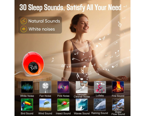 Будильник-нічник Wake Up Light Sunrise з функцією білого шуму