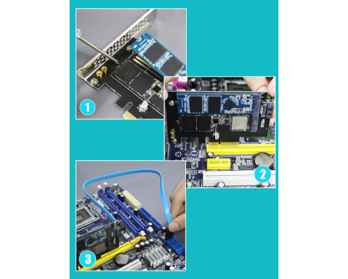 Адаптер GLOTRENDS PA12 Dual M.2 SSD PCIe X4 без радіатора для одного M.2 NVMe SSD та одного M.2 SATA SSD