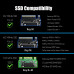 Адаптер GLOTRENDS PA12 Dual M.2 SSD PCIe X4 без радіатора для одного M.2 NVMe SSD та одного M.2 SATA SSD