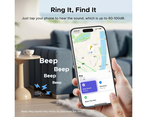 Bluetooth-трекер UGREEN FineTrack Air для iOS (Комплект 4шт)