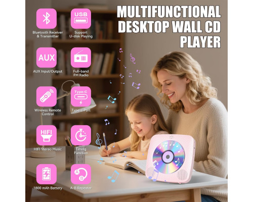 Портативний CD-програвач Gueray з Bluetooth