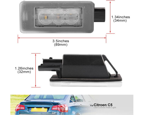 Світлодіодне підсвічування номерного знаку Peugeot 207 208 308 2008 3008 5008 Citroen C5 III RD 08